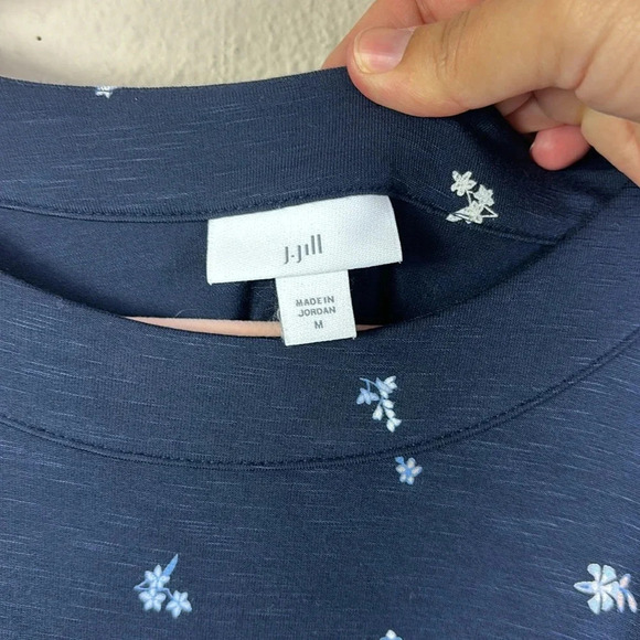 J. Jill Paisley Floral Sleeveless Midi / Maxi Dress in navy blue size M - Picture 3 of 8